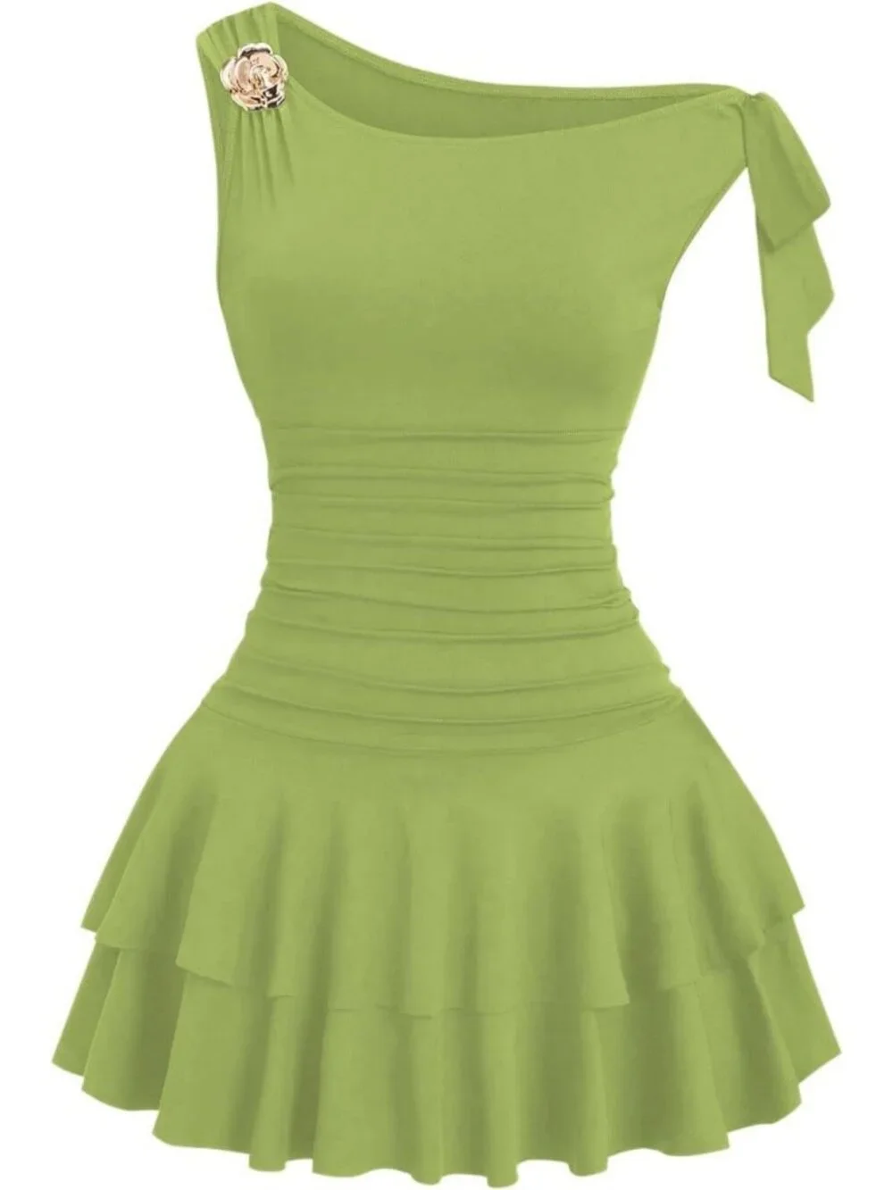 Floral Off-The-Shoulder Mini Dress with Layered Hem - Perfect for Summer Events